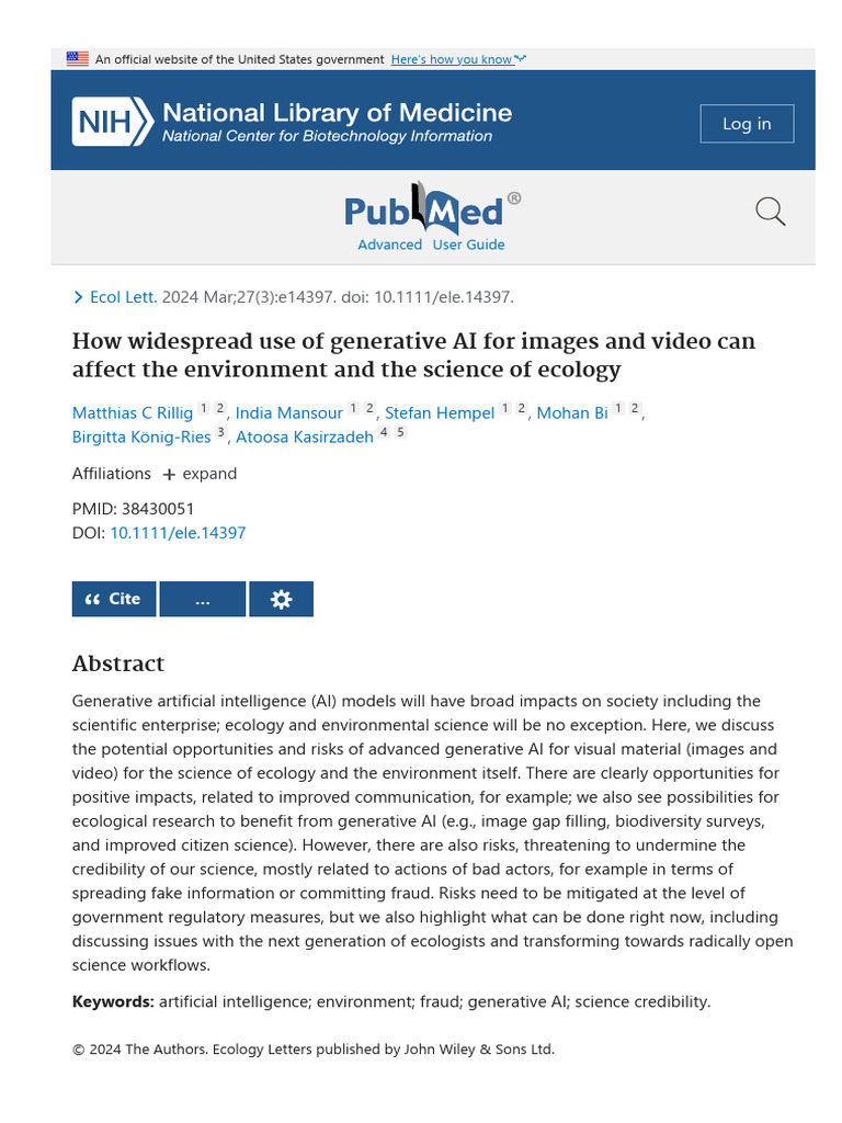 Impact of Generative AI on Ecology | PDF | Artificial Intelligence ...