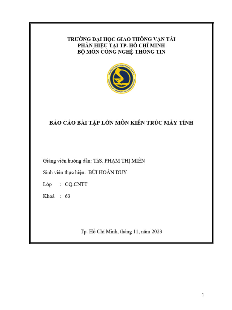 Báo Cáo KTMT | PDF