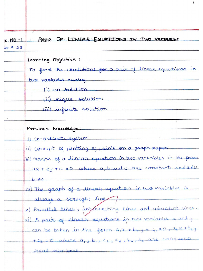 Grade 10 Maths Record Note Sample | PDF