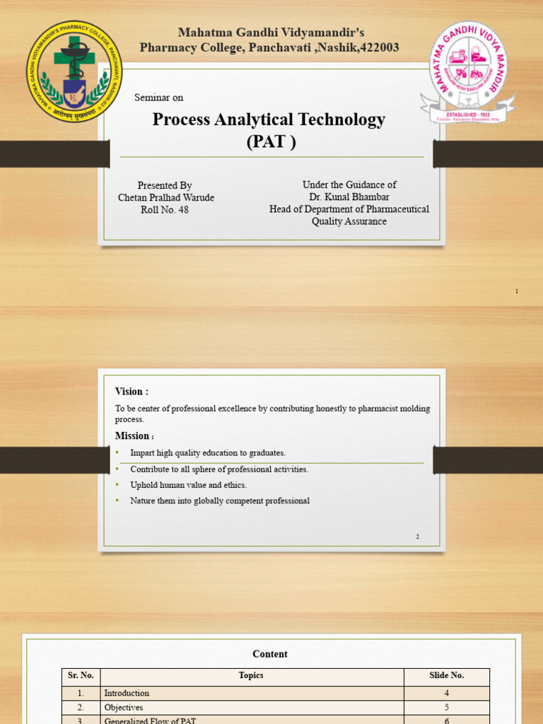 Overview of Process Analytical Technology | PDF | Raman Spectroscopy ...