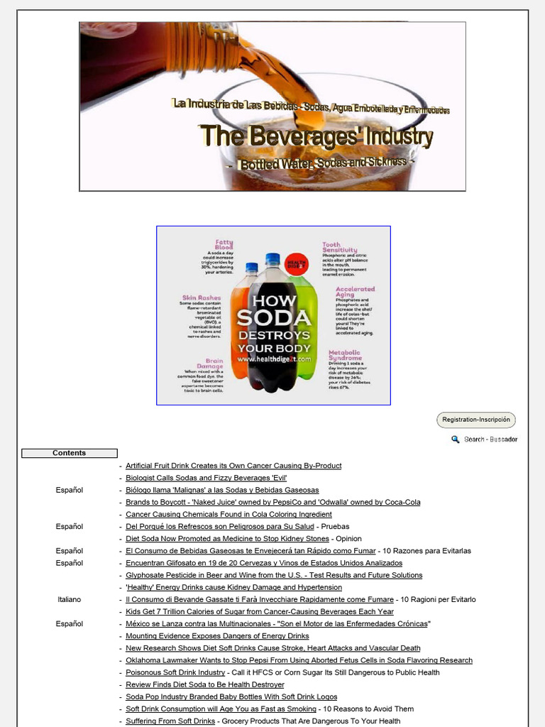 The Beverages Industry Bottled Water Sodas And Sickness La