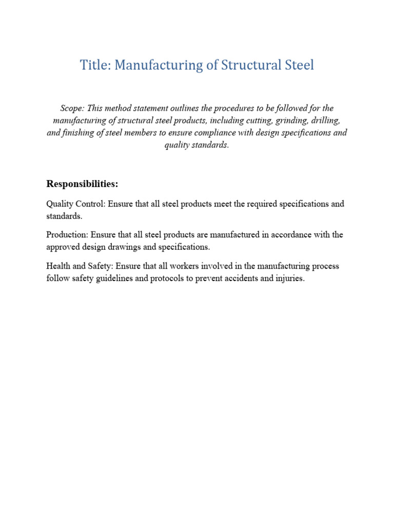 Structural Steel Manufacturing Guide | PDF | Grinding (Abrasive Cutting ...