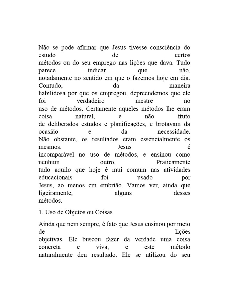 Métodos de Ensino de Jesus | PDF | Jesus | Pedagogia