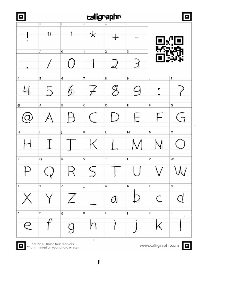 Calligraphr Template PDF