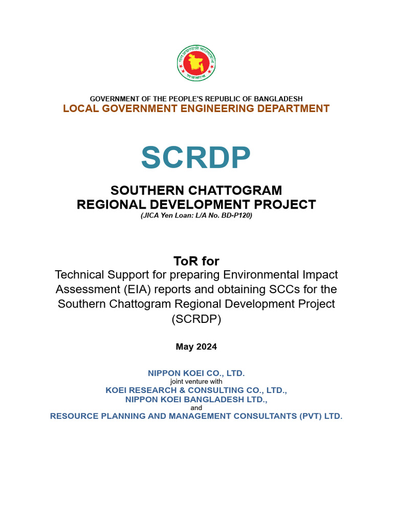 ToR For EIA Subcontractor 06062024 | PDF | Environmental Impact ...