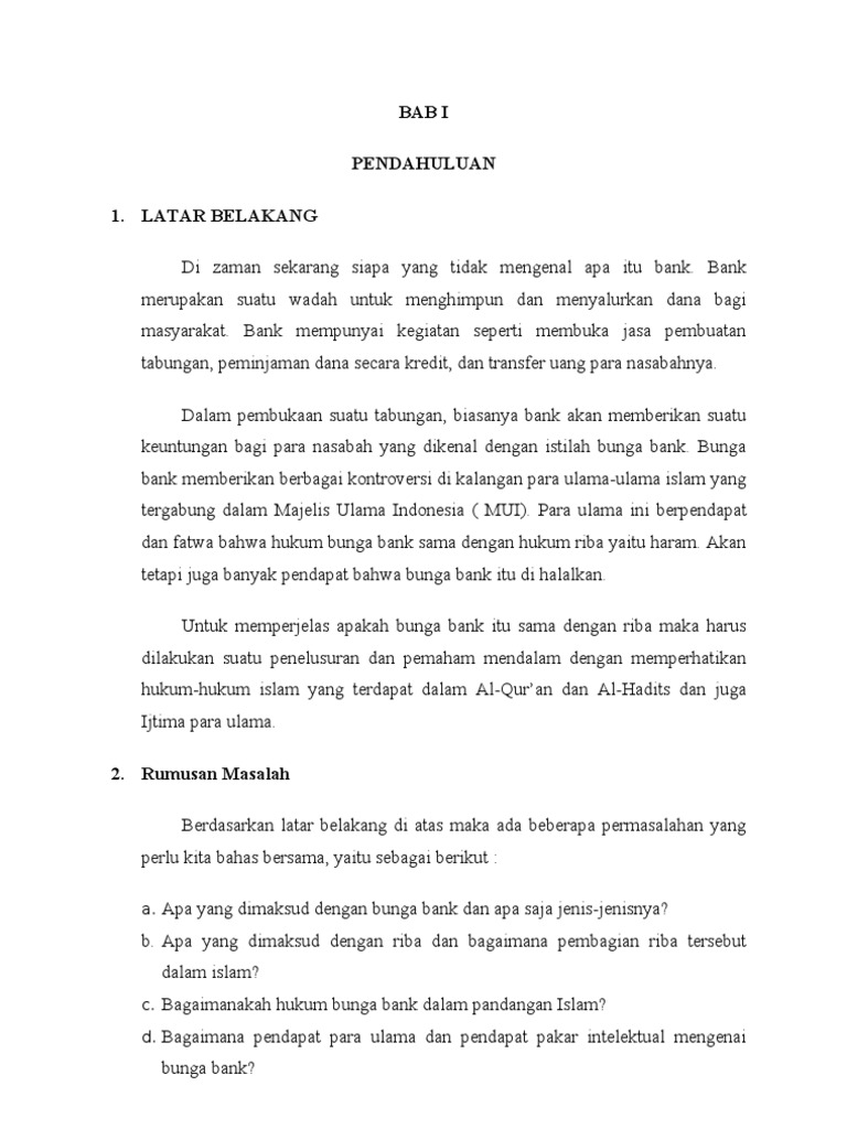 Bab I Pendahuluan 1 Latar Belakang Di Zaman Sekarang Siapa Yang Tidak Mengenal Apa Itu Bank