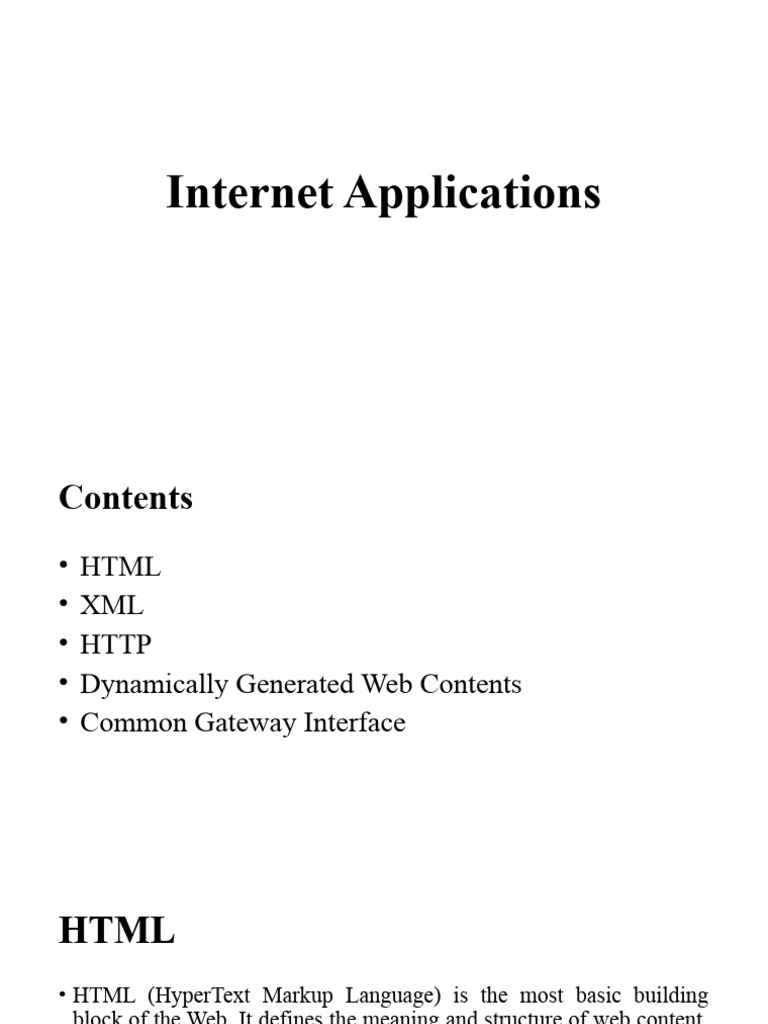 Lecture 12 - Internet Applications | PDF | World Wide Web | Internet & Web