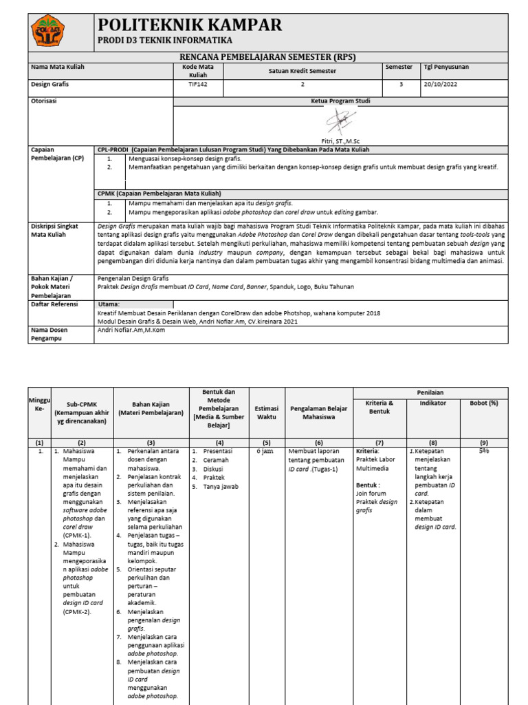 Rps Desain Grafis Pdf