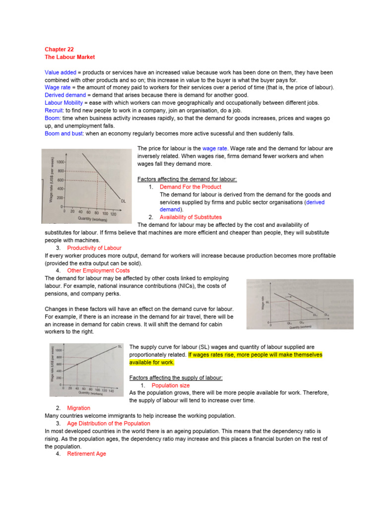 Economics Chapter 22-23 NotesIGCSE | PDF | Labour Economics | Labour Law