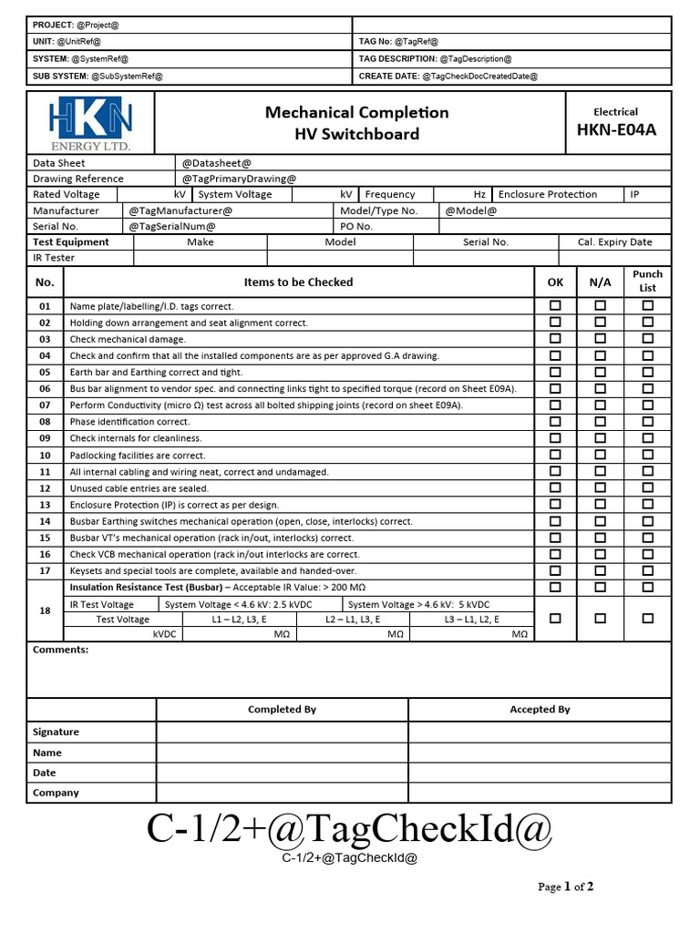 HKN-E04A HV Switchboard | Download Free PDF | Electrical Wiring | Power ...