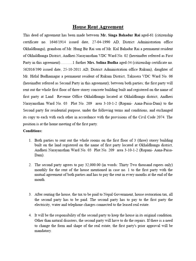 House Rent Agreement | Download Free PDF | Private Law | Common Law