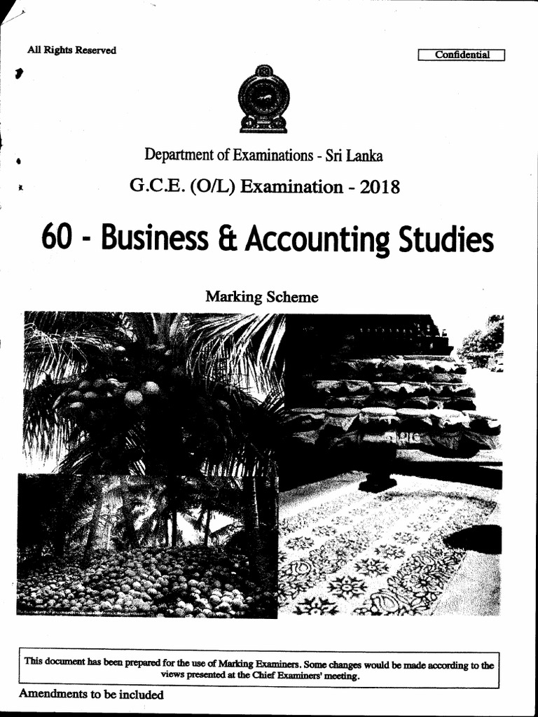 2018 OL Business Accounting Studies Marking Scheme English Medium | PDF