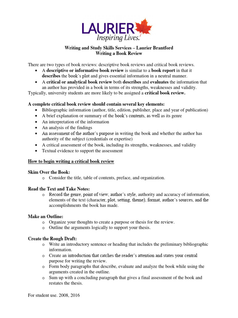 How to Write a Critical Book Review | PDF | Books | Bibliography