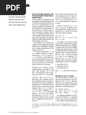 Periodic Functions with Incommensurable Periods | PDF