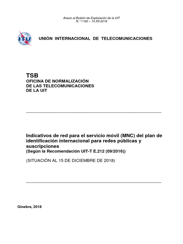 T SP E.212b 2018 PDF S | PDF | Unión Internacional de ...