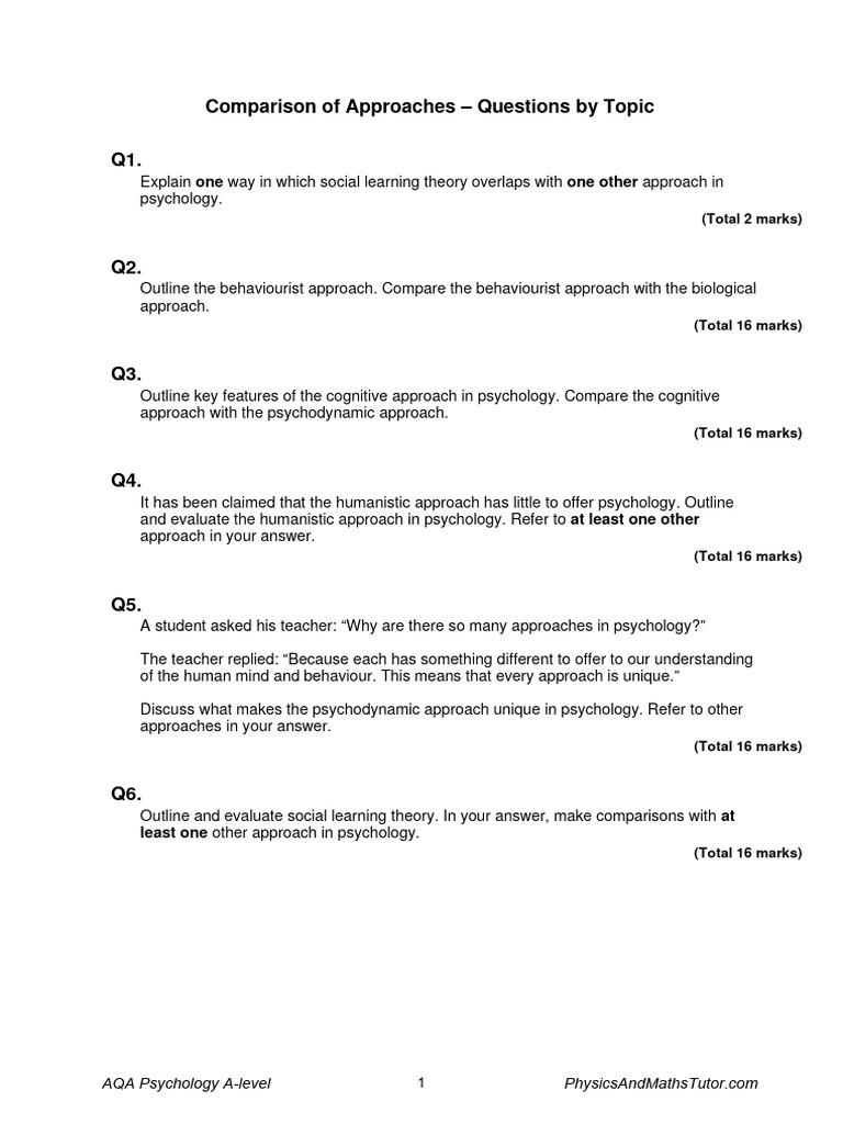 Comparison of Approaches | PDF