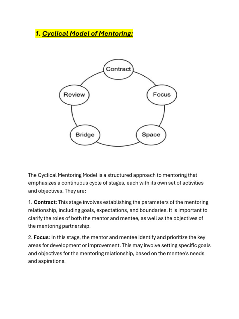 Cyclical and Double Matrix Mentoring Models | PDF | Mentorship | Goal