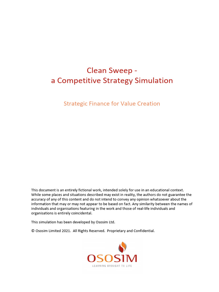 Clean Sweep 4Y Pre-Read | PDF | Equity (Finance) | Cost Of Capital