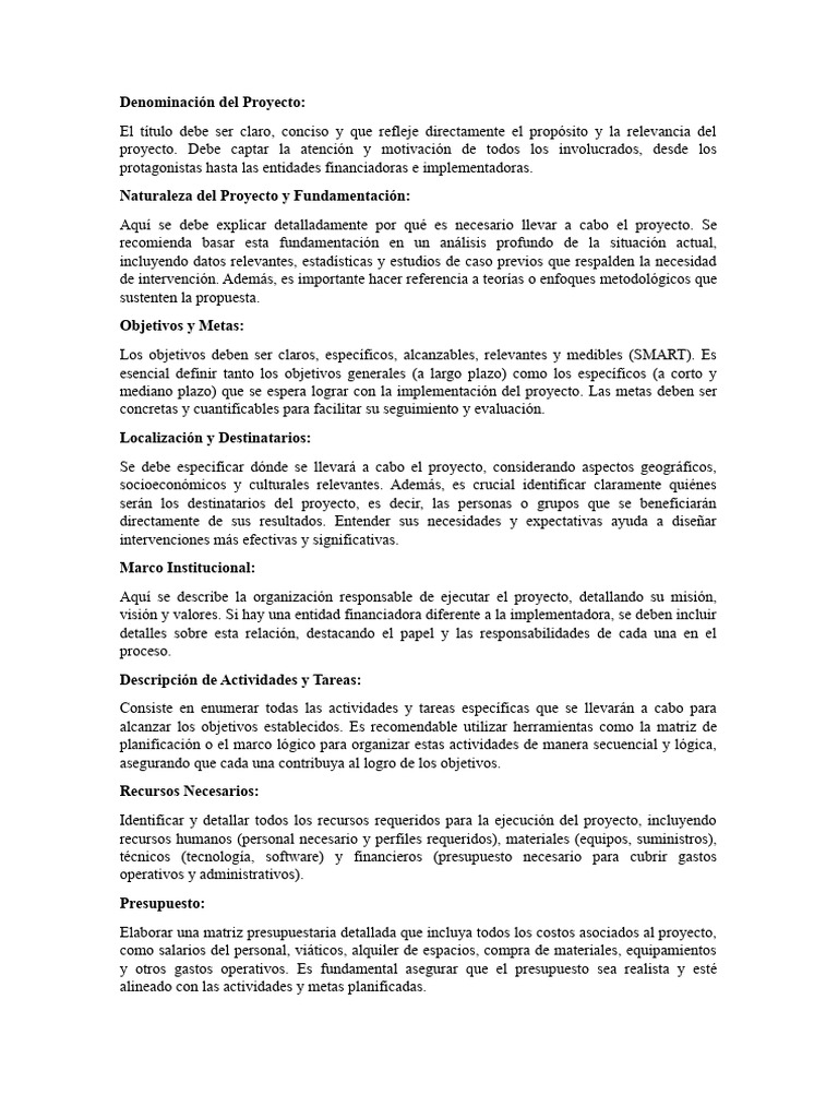 10 pasos para hacer un proyecto | Descargar gratis PDF | Presupuesto ...
