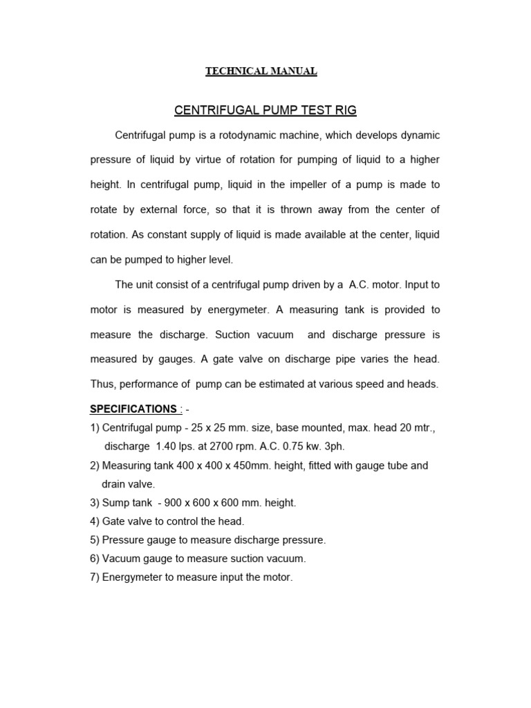 Centrifugal Pump Performance Testing | PDF | Pump | Hydraulics
