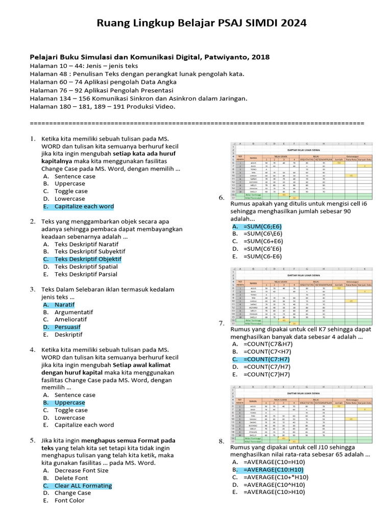 Latihan Soal Simdi 99,99% Valid | PDF | Komputer