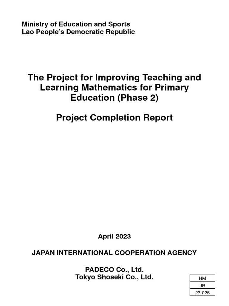 Project Completion Report on Math Education | PDF | Curriculum | Teachers
