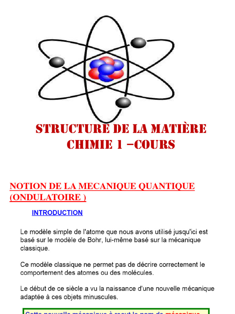 Principes de la chimie quantique | PDF | Équation de Schrödinger ...