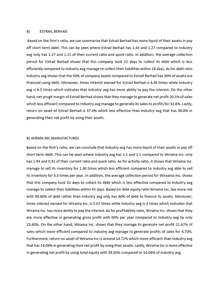 Tutorial Ratio (Fin430) | PDF | Debt | Equity (Finance)