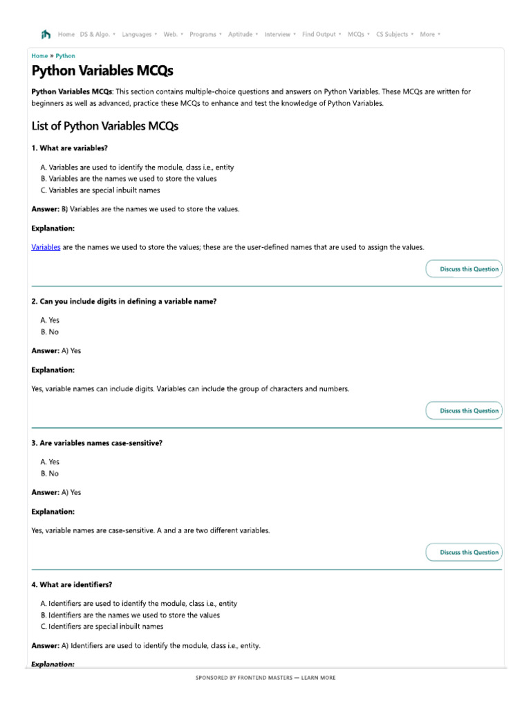 Variables | PDF