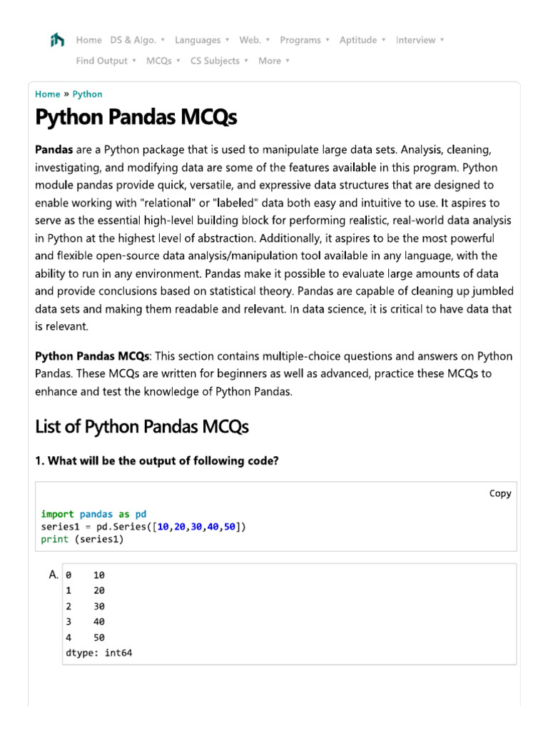 Pandas | PDF