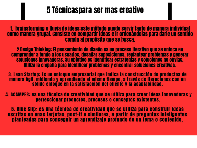 5 Técnicas Creatividad Pdf
