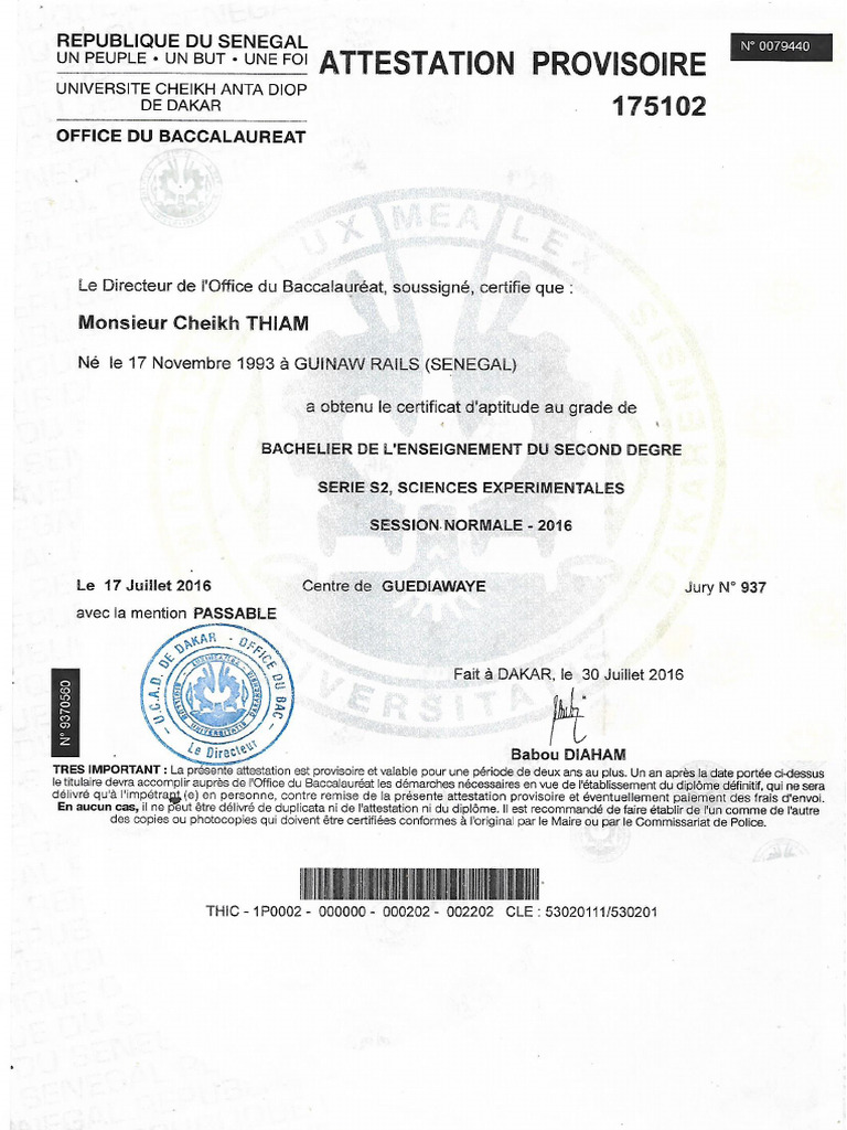 comment retirer son attestation du bac au bénin