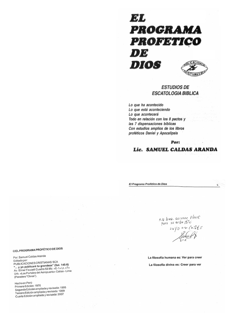 El Programa Profetico de Dios | PDF