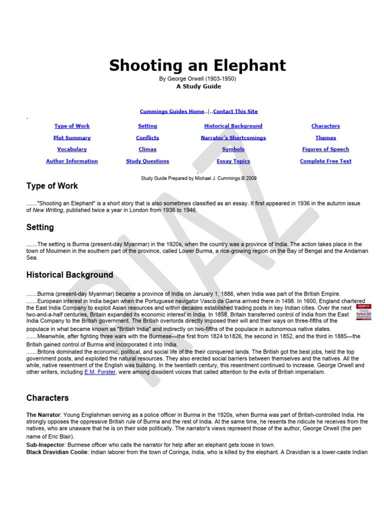 Shooting an Elephant PDF
