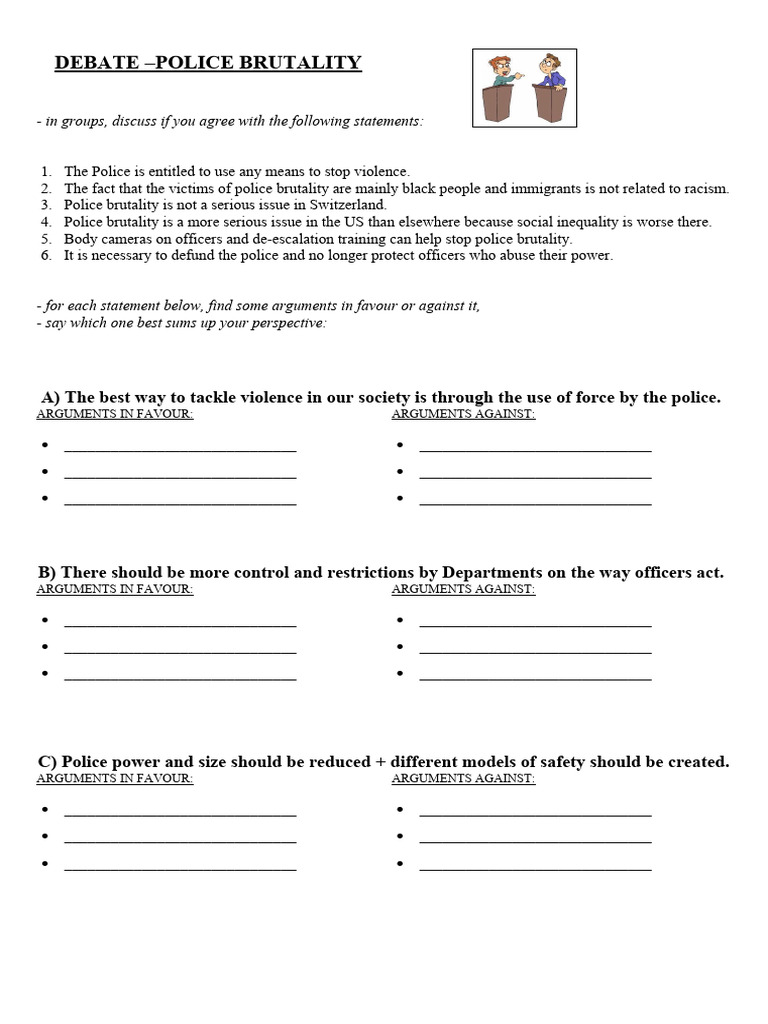 Police Brutality Debate Topics and Perspectives | PDF