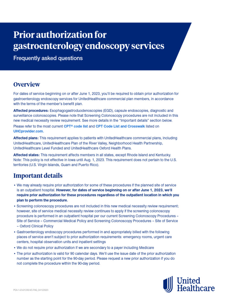 Prior Auth Gastroenterology FAQ | PDF | Gastroenterology | Health Care