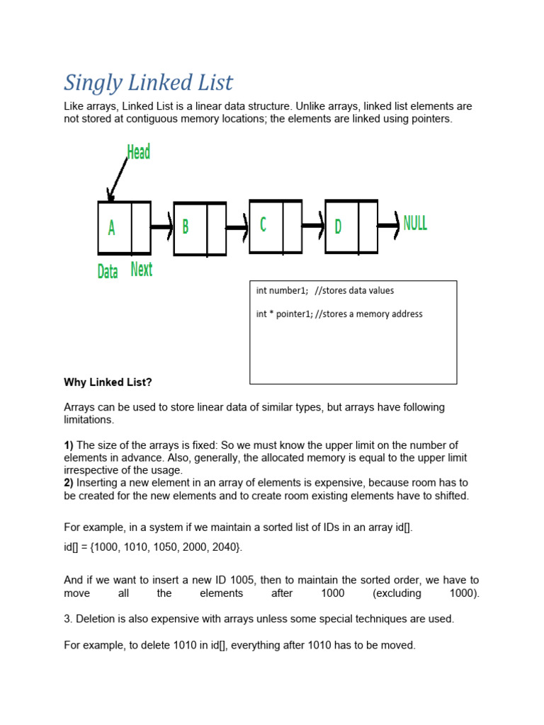 Lesson3a - Linked List Data Structure | PDF | Pointer (Computer ...