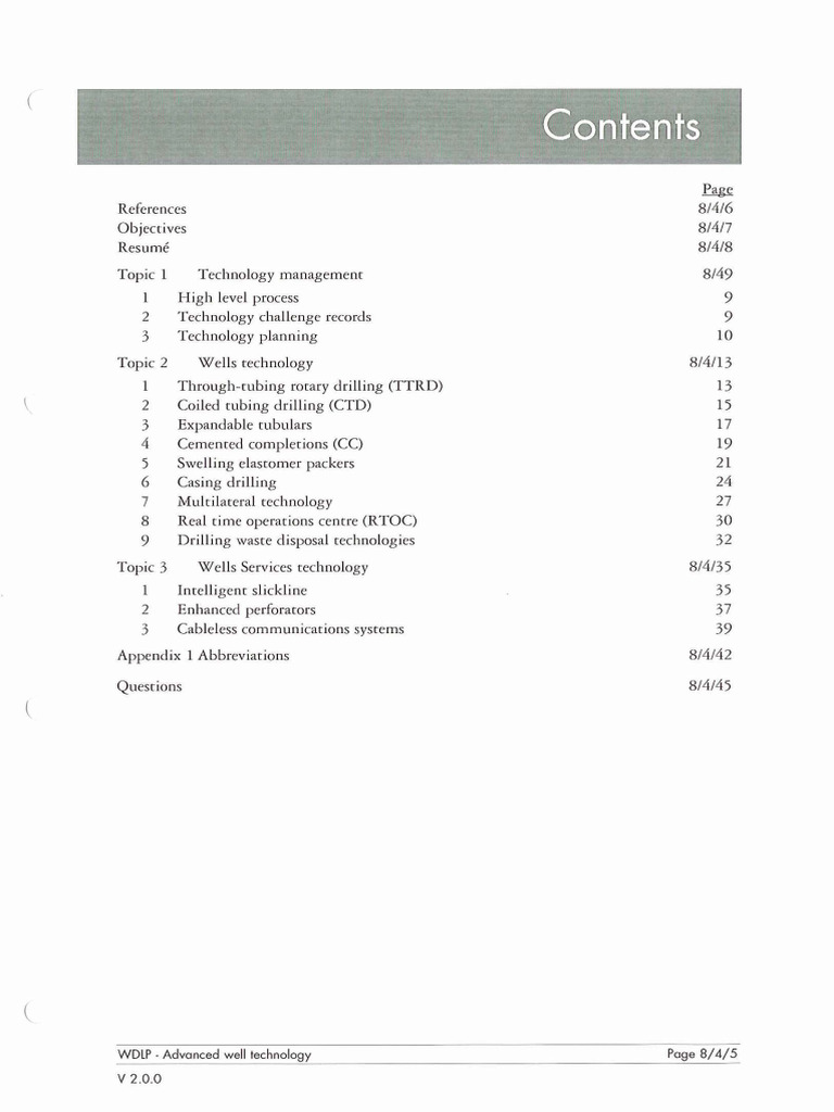 08.04. Advanced Well Technology | PDF | Casing (Borehole) | Oil Well