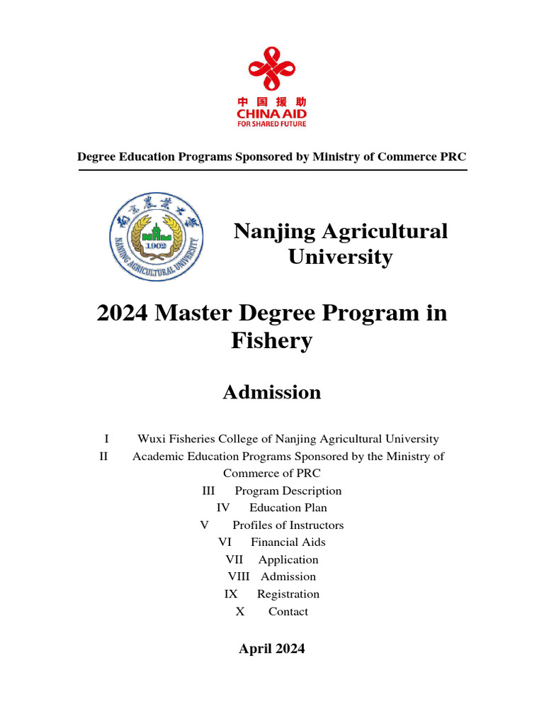 17-2024 Master Program of Fishery Science (Nanjing Agricultural ...