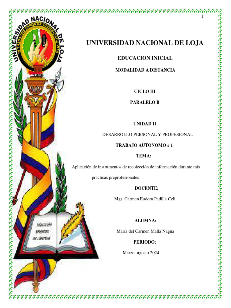 Autonomo # 1 Unidad 2 Desarrollo Personal y Profesional | PDF ...
