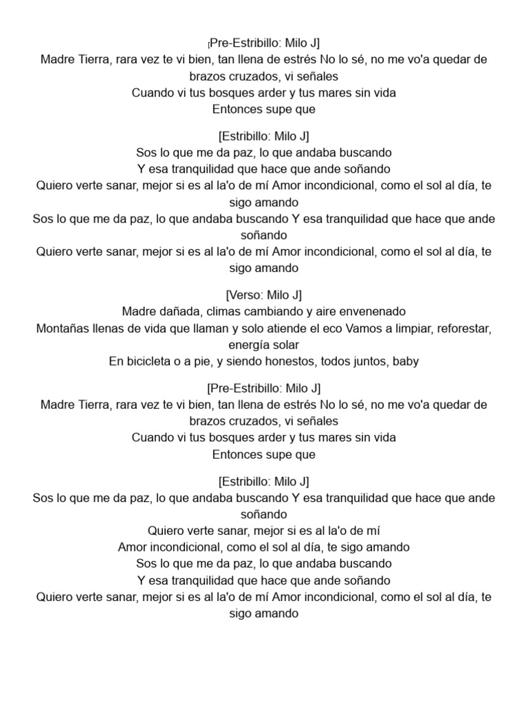 cancion milo j ambiente | PDF