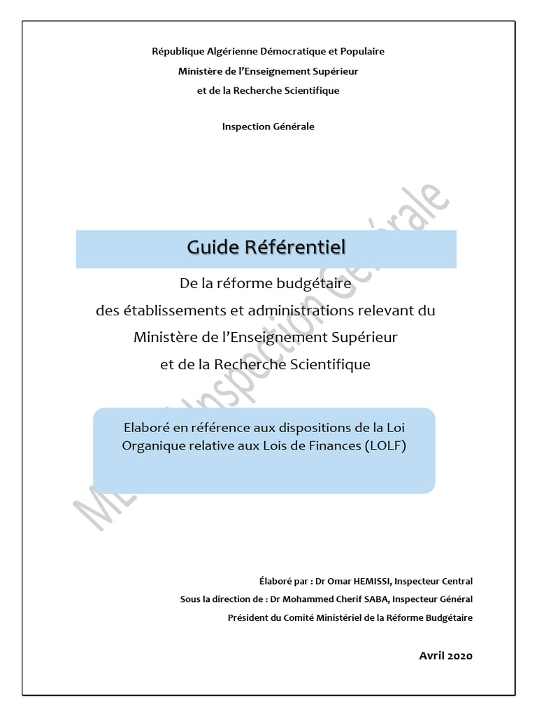 Guide Lolf | PDF | Loi | Budget