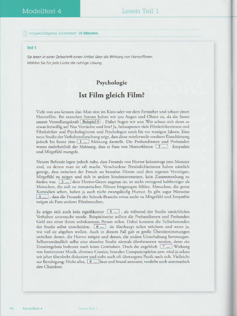 Mit Erfolg Zum GoetheZertifikat C1 Testbuch 2023 PDF