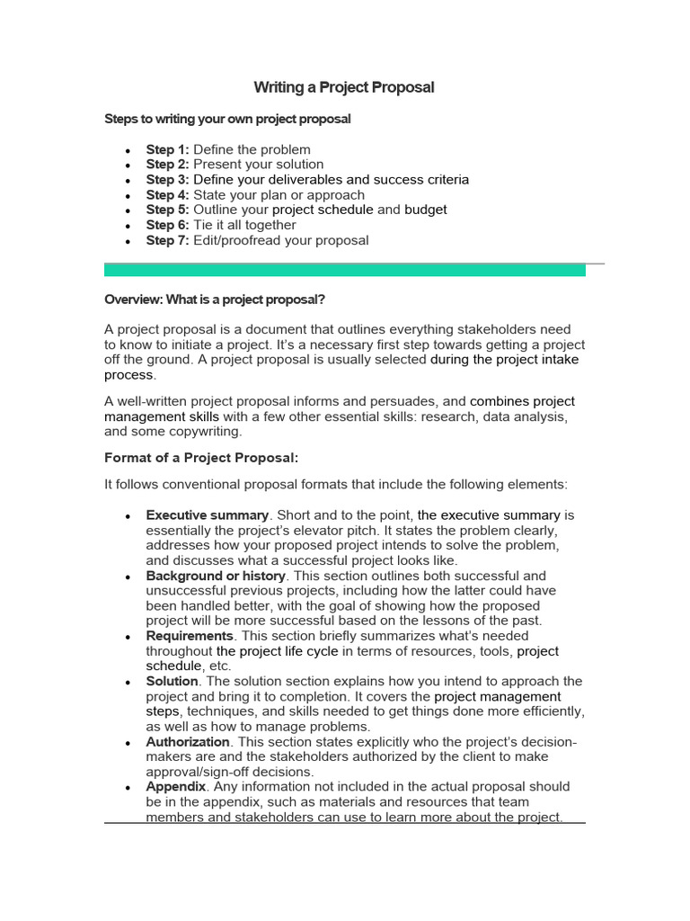 Writing A Project Proposal | PDF | Project Management