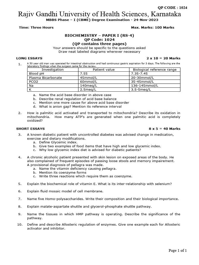Mbbs 1024 biochemistry tp1 january 2024 january 2024 apr 24