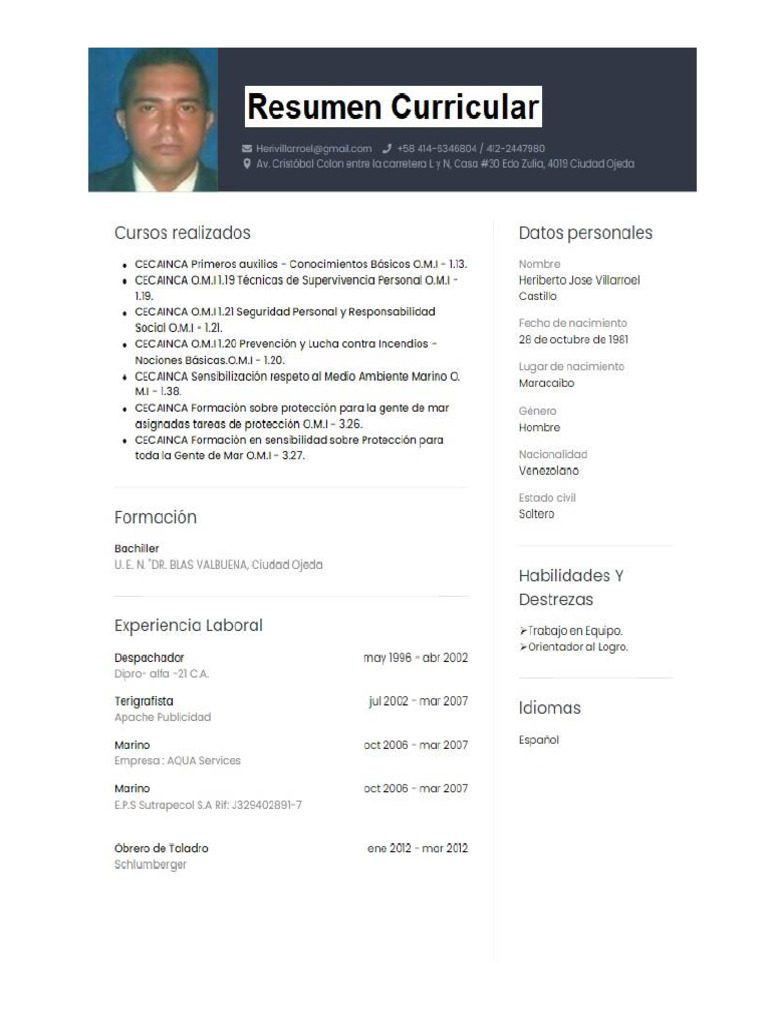 HERIBERTO Curriculum para PDFDD | PDF