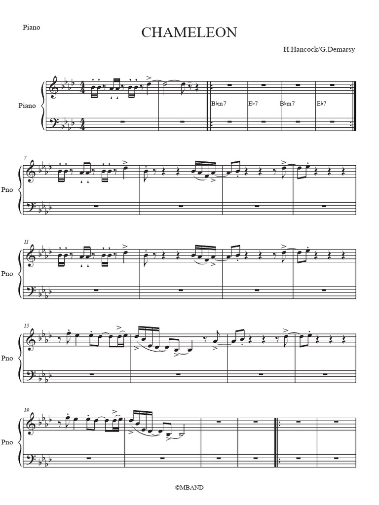 Chameleon - Piano | PDF