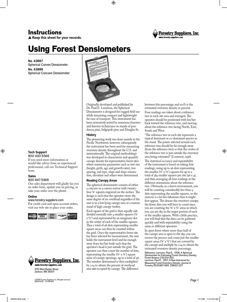 Densiometer | PDF | Accuracy And Precision | Forests