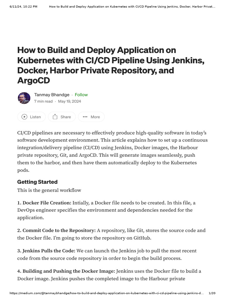 How To Build and Deploy Application On Kubernetes With Ci/Cd Pipeline ...