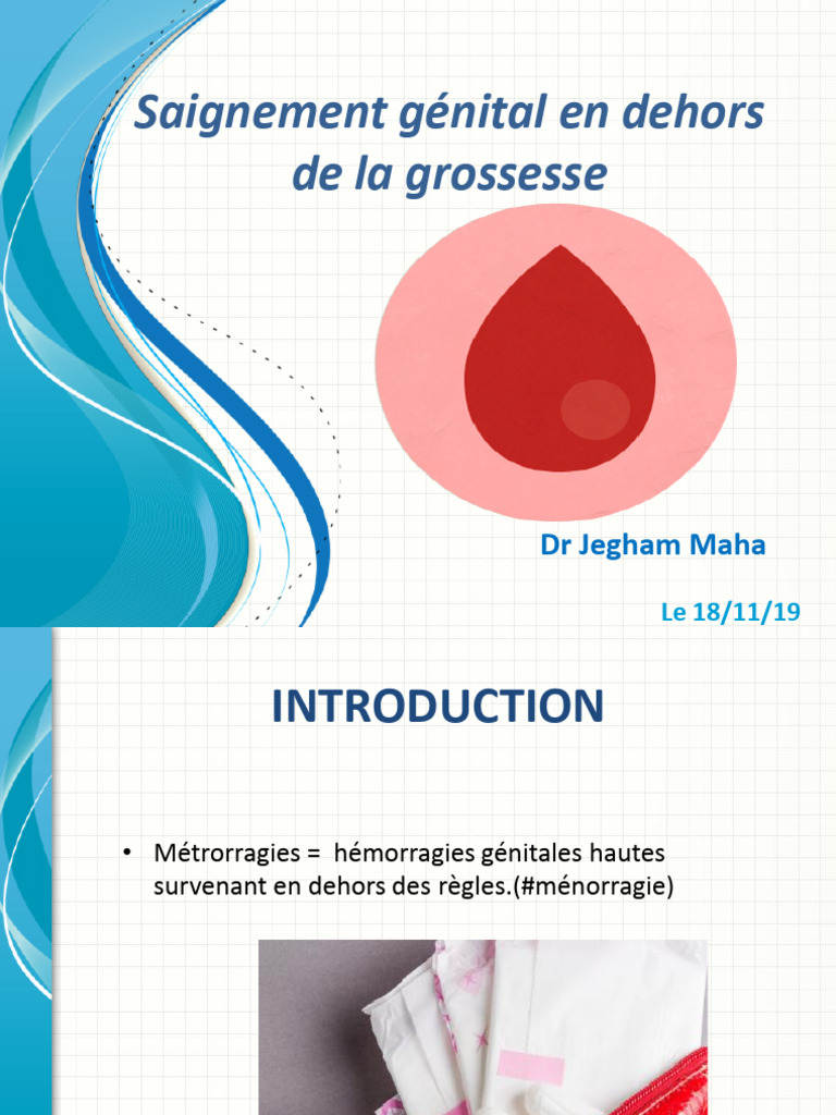 Saignements génitaux hors grossesse PDF Progestérone Utérus — free download